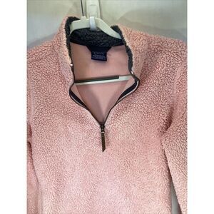 Charles River Pink Fluffy Pullover Has Pockets Long Sleeve 1/4 Zip Size XS